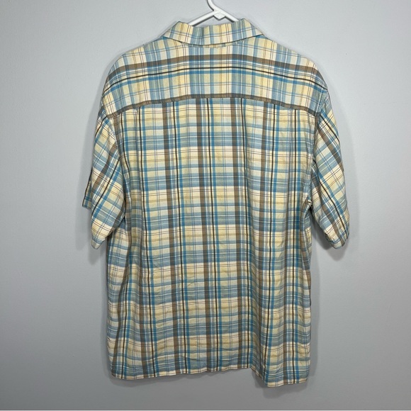 Tommy Bahama Shirt Mens Large Blue Gray Plaid Short Sleeve Button Up 100% Silk - Picture 2 of 10